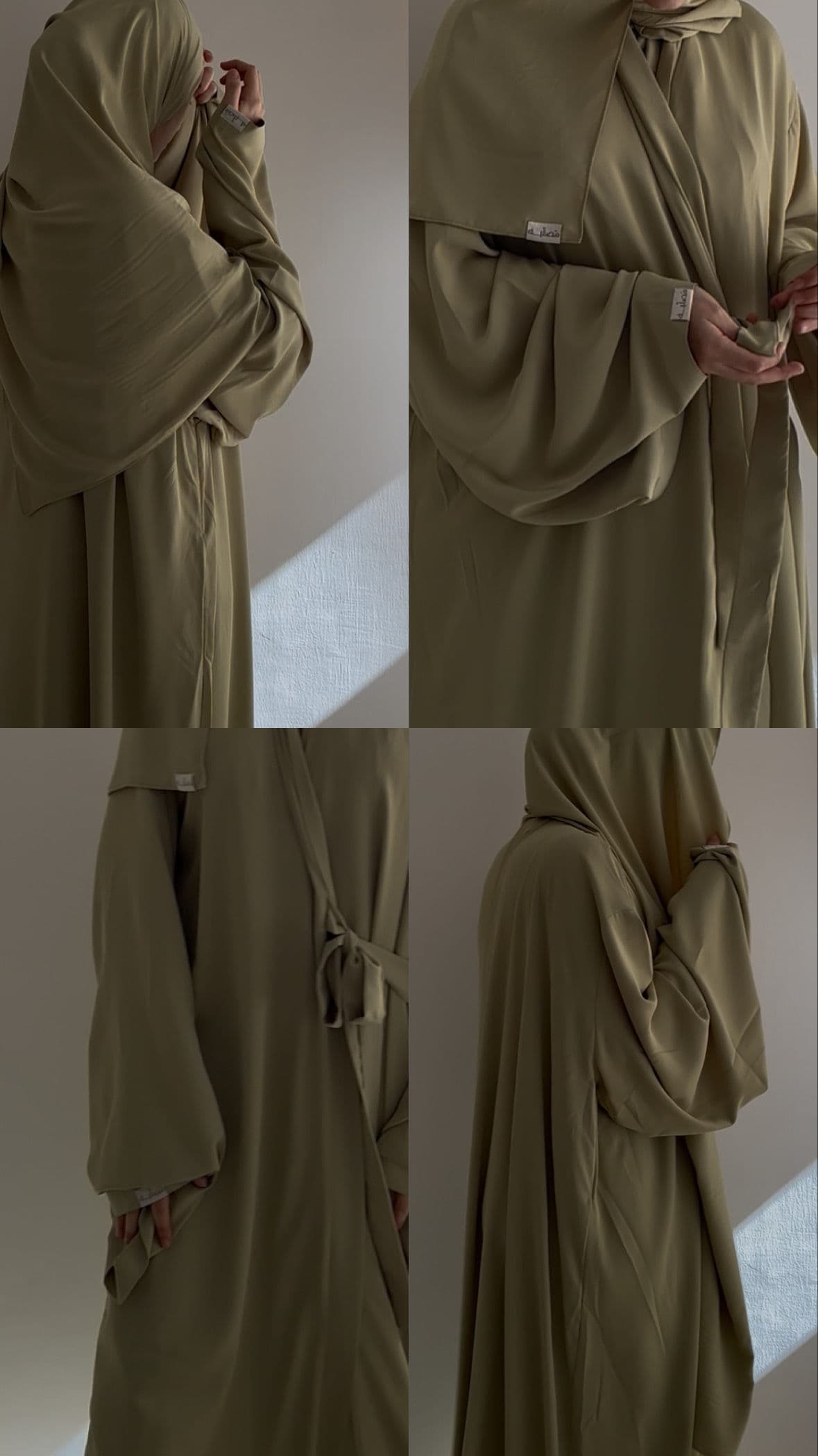 مُصلِّية كريب "اللون بستاشيو" تصميم لف 